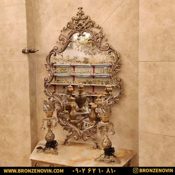 آینه کنسول عروس برنزی