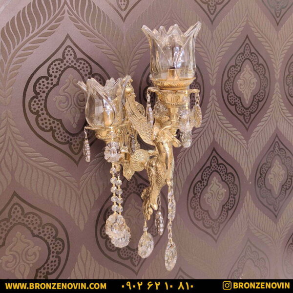 لوستر دیوارکوب برنزی فرشته ۳ شعله