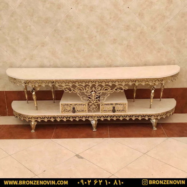 میز تلویزیون برنزی ۱۸۰ صفحه هایگلاس
