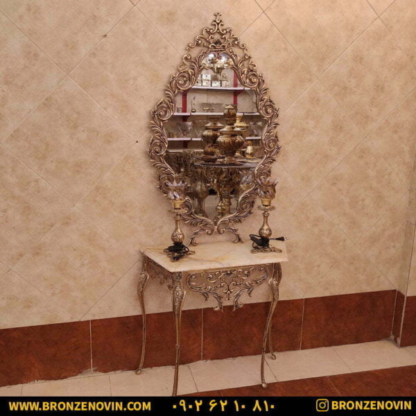 آینه شمعدان برنزی عروس