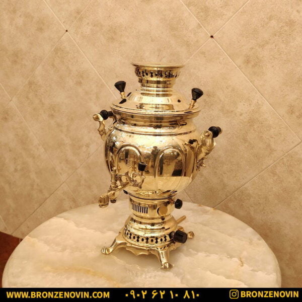 سماور ۸ لیتری برنجی زرد