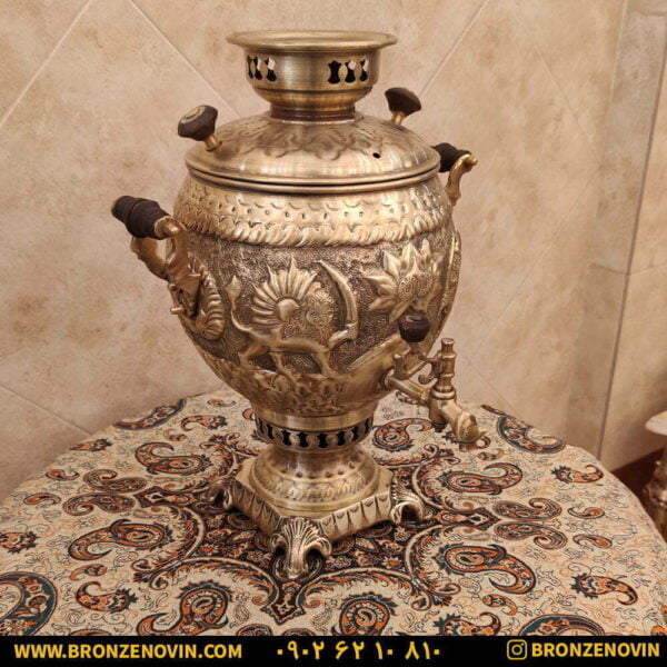 سماور ۶ لیتری قلم دست برجسته آنتیک