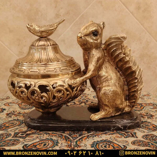 شکلات خوری برنزی طرح سنجاب
