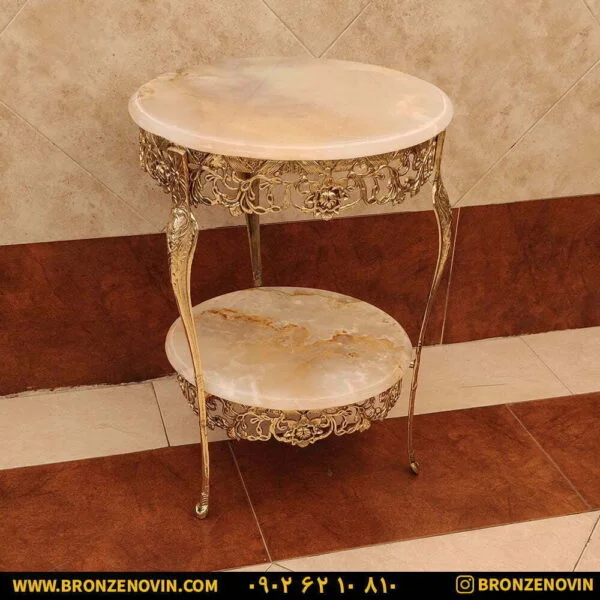 میز تلفن گل سرخ برنجی