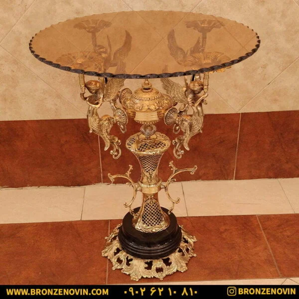 میز خاطره برنزی ۴ فرشته ستون زنبوری