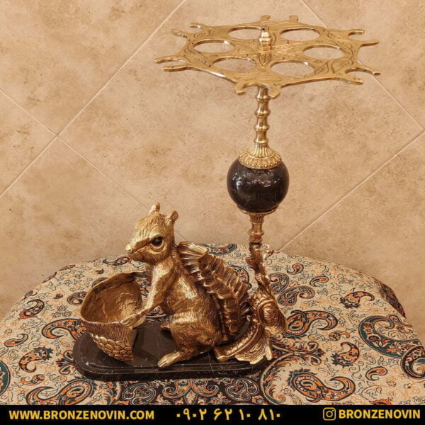 گیلاس خوری برنزی طرح سنجاب