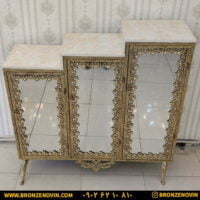 جا کفشی برنز سه طبقه گل نقلی