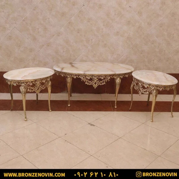 میز جلو مبلی برنجی و عسلی برنجی