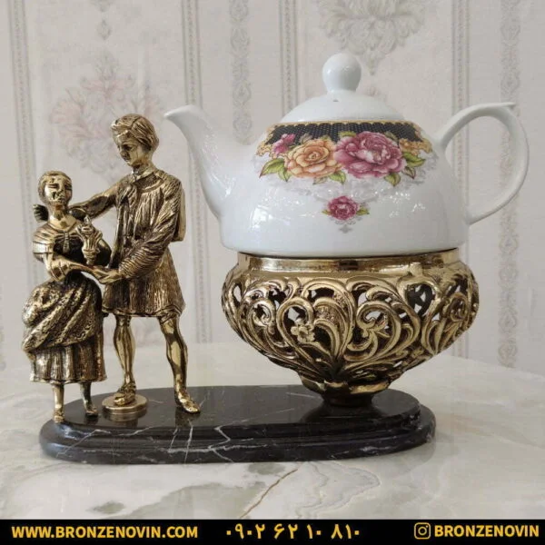 وارمر برنزی پایه سنگی مدل دختر و پسر