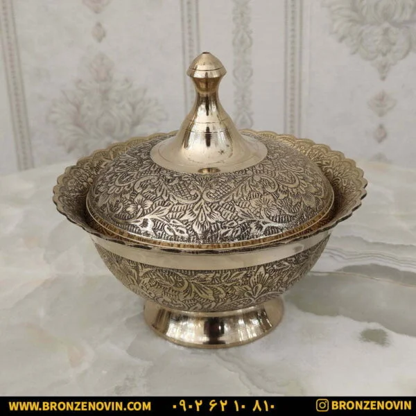 شکلات خوری برنجی هندی لبه دار