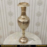 گلدان برنجی هندی قلم دست ۶۰ سانتی