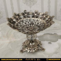 میوه خوری برنز مدل توری گل نقلی کوچک