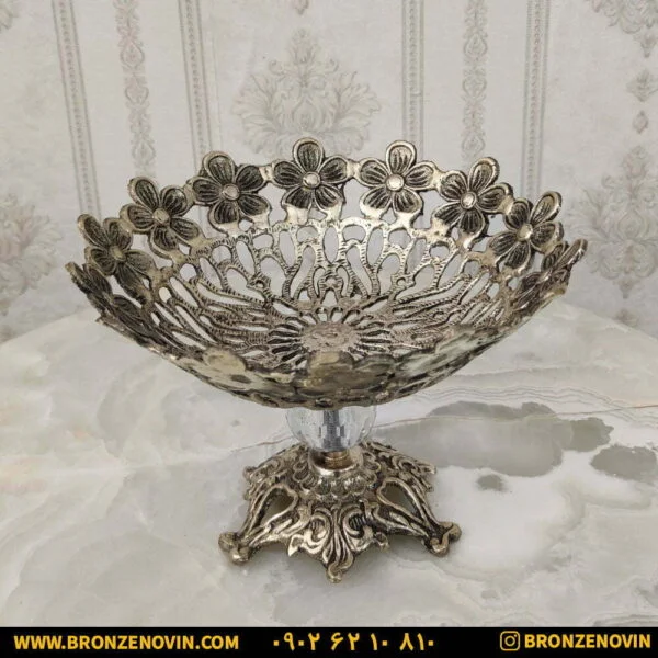 میوه خوری برنز مدل گل نقلی متوسط