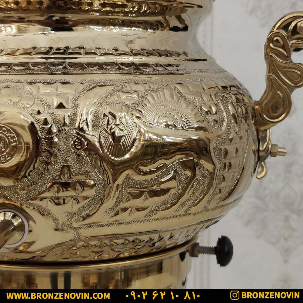 طرح شیر و خورشید روی سماور