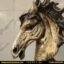 مجسمه برنجی کله اسب