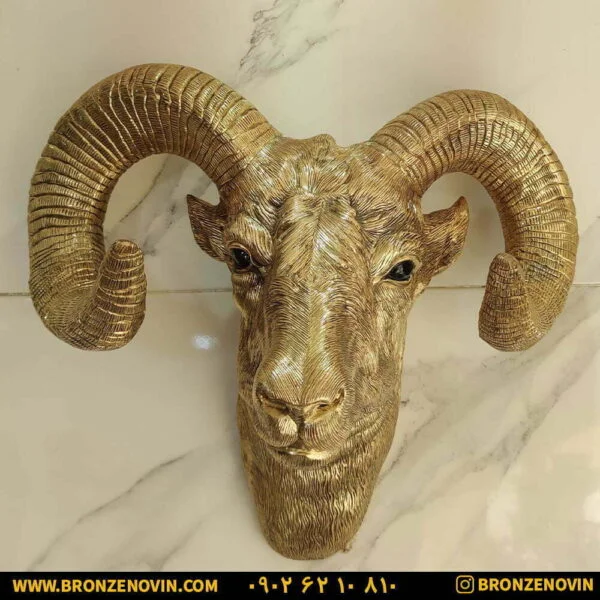 مجسمه برنزی کله گوزن دیوارکوب