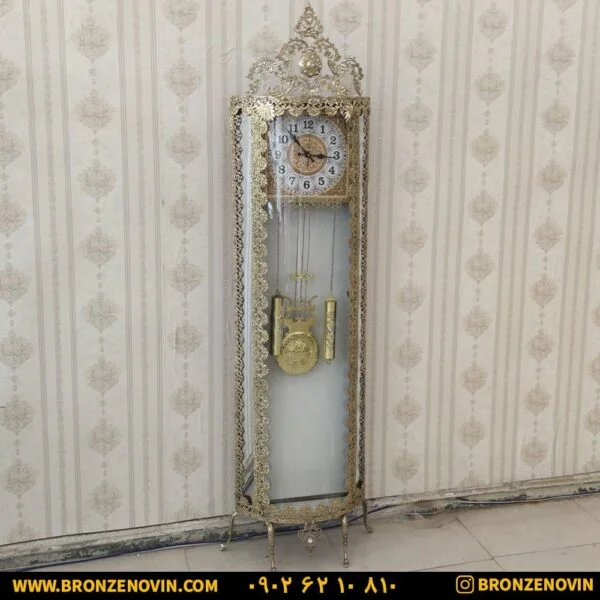 ساعت ایستاده برنز مدل گل رز