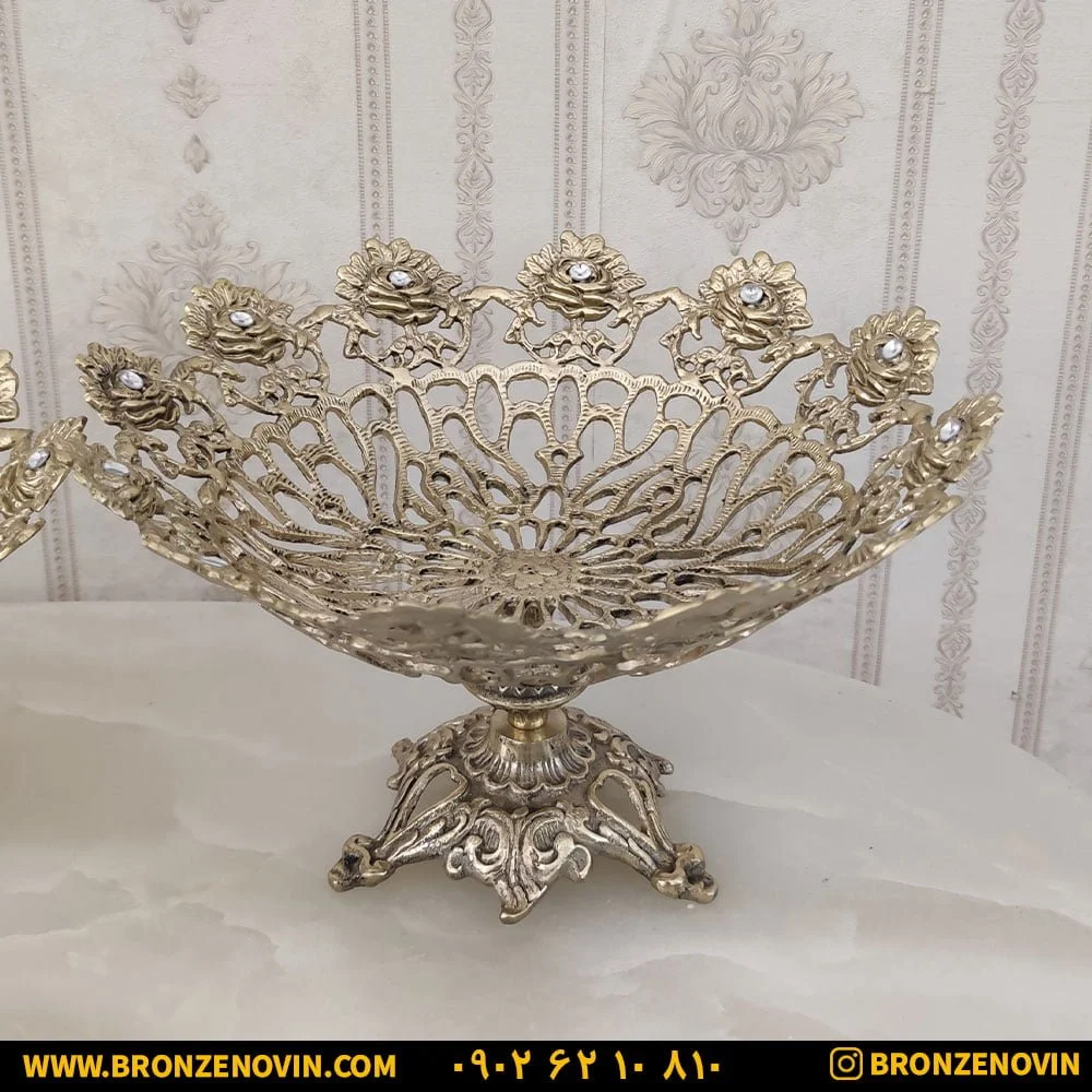 میوه خوری گل رز برنز سایز بزرگ