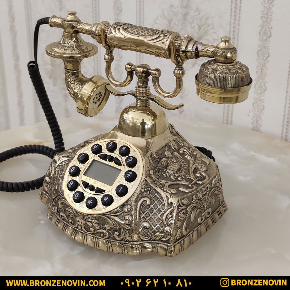 قیمت تلفن برنزی کلاسیک رومیزی