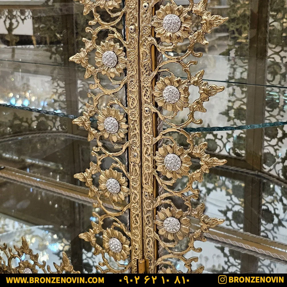 آینه بوفه پر کار برنجی