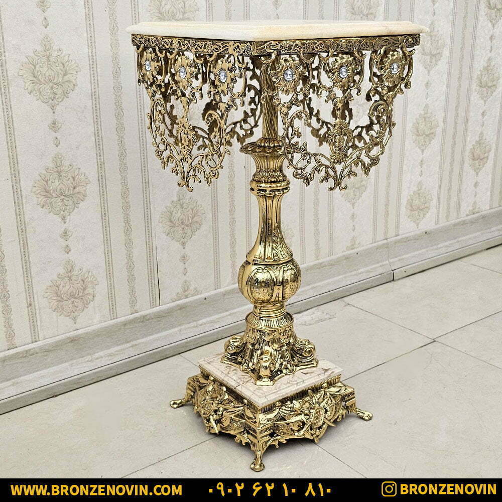 میز تلفن برنزی