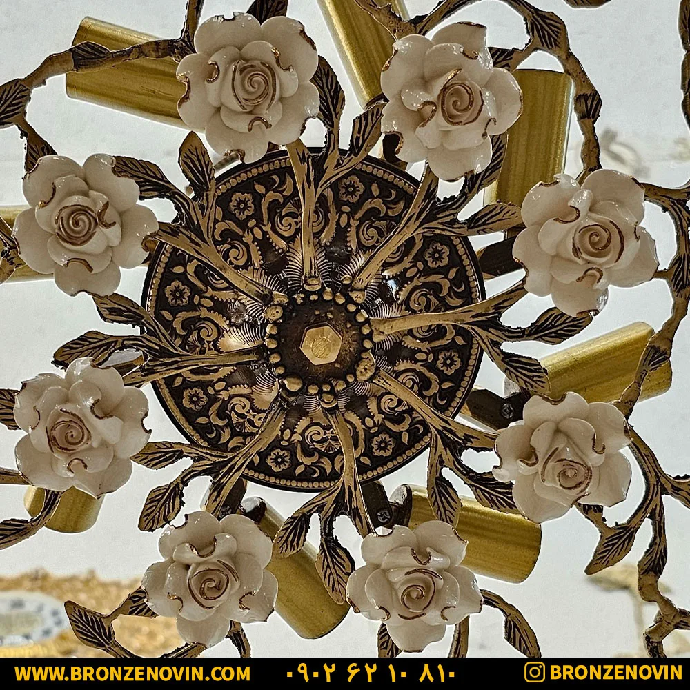 لوستر ۸ شعله برنزی