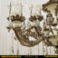 لوستر برنزی آنتیک با خمکاری کرم رنگ