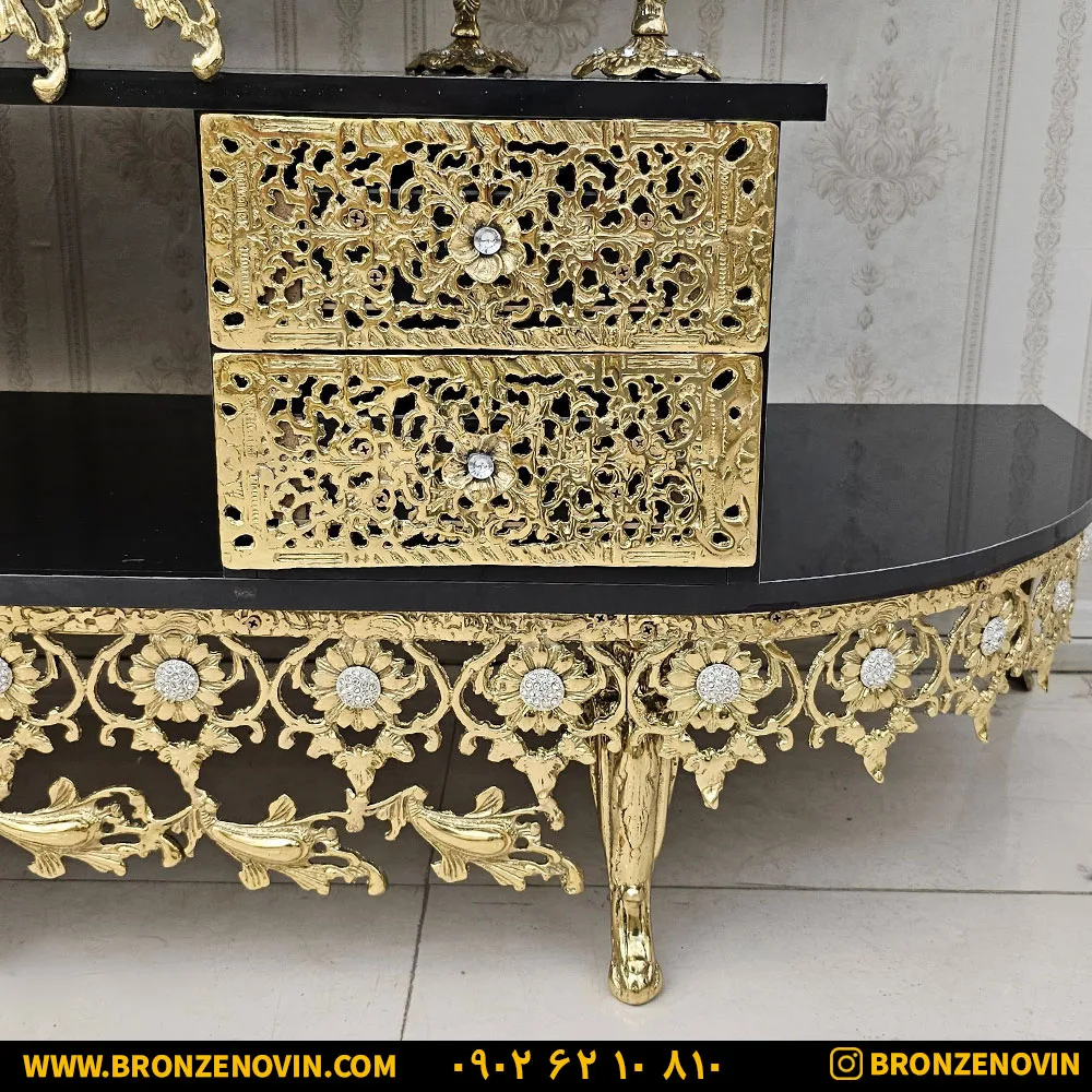میز ال سی دی برنجی