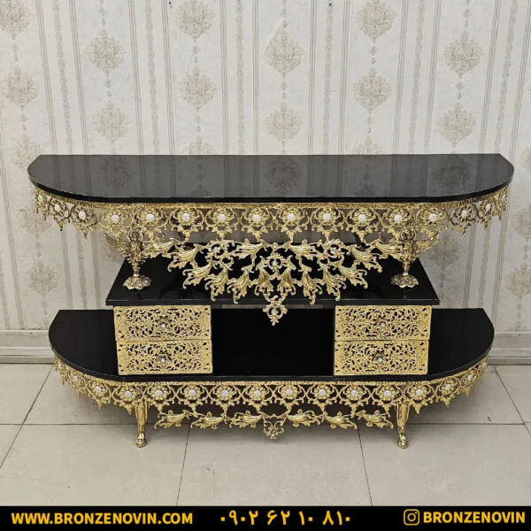 میز تلویزیون برنز طول ۱۴۰ منحنی جدید