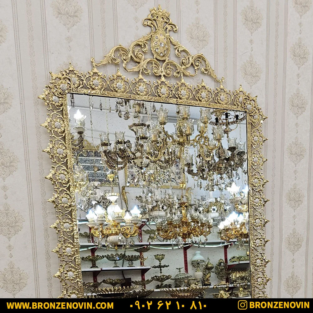 آینه تاج دار برنز