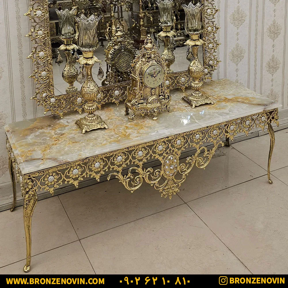 آینه شمعدان برنزی