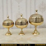 ست قندان و شکلات خوری برنزی هندی