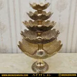 ست کامل میوه خوری برنزی هندی طاووس ۵ سایز