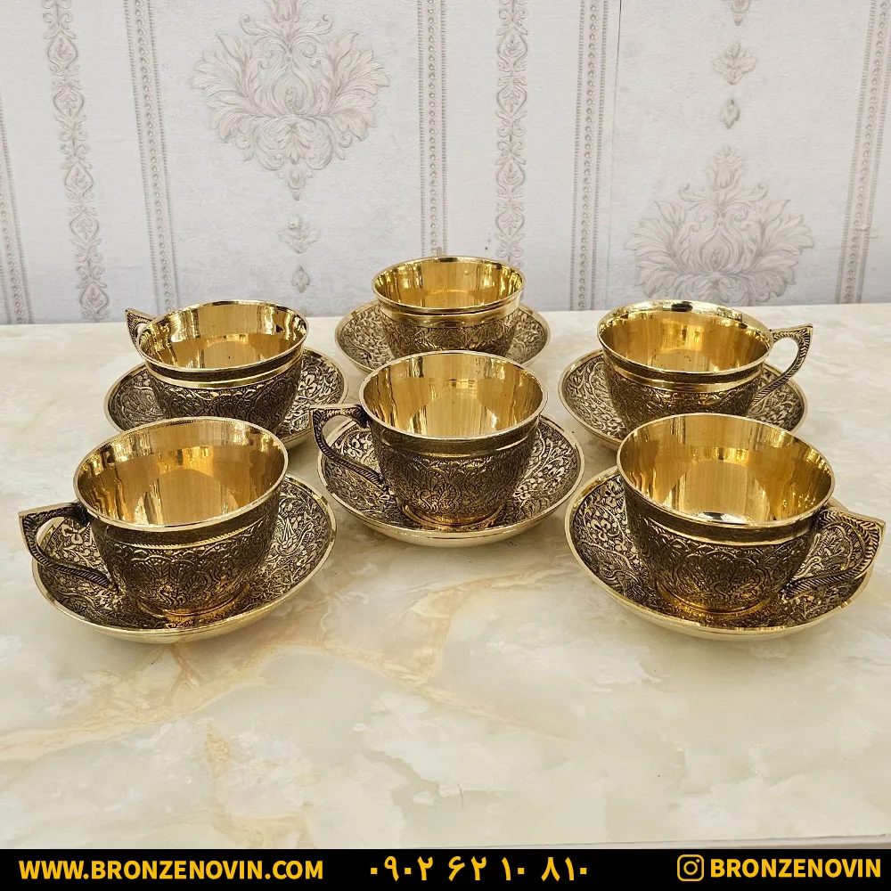 قیمت فنجان و نعلبکی برنزی هندی
