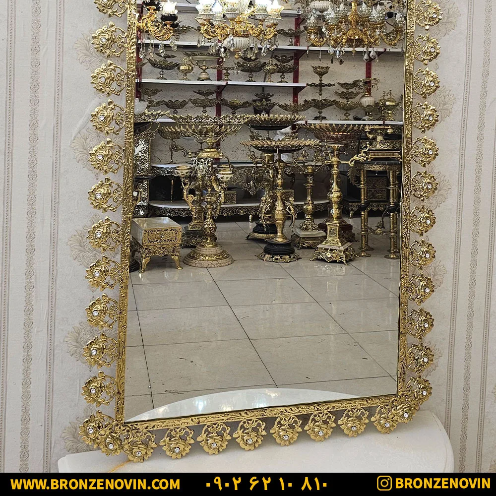 آینه شمعدان برنز