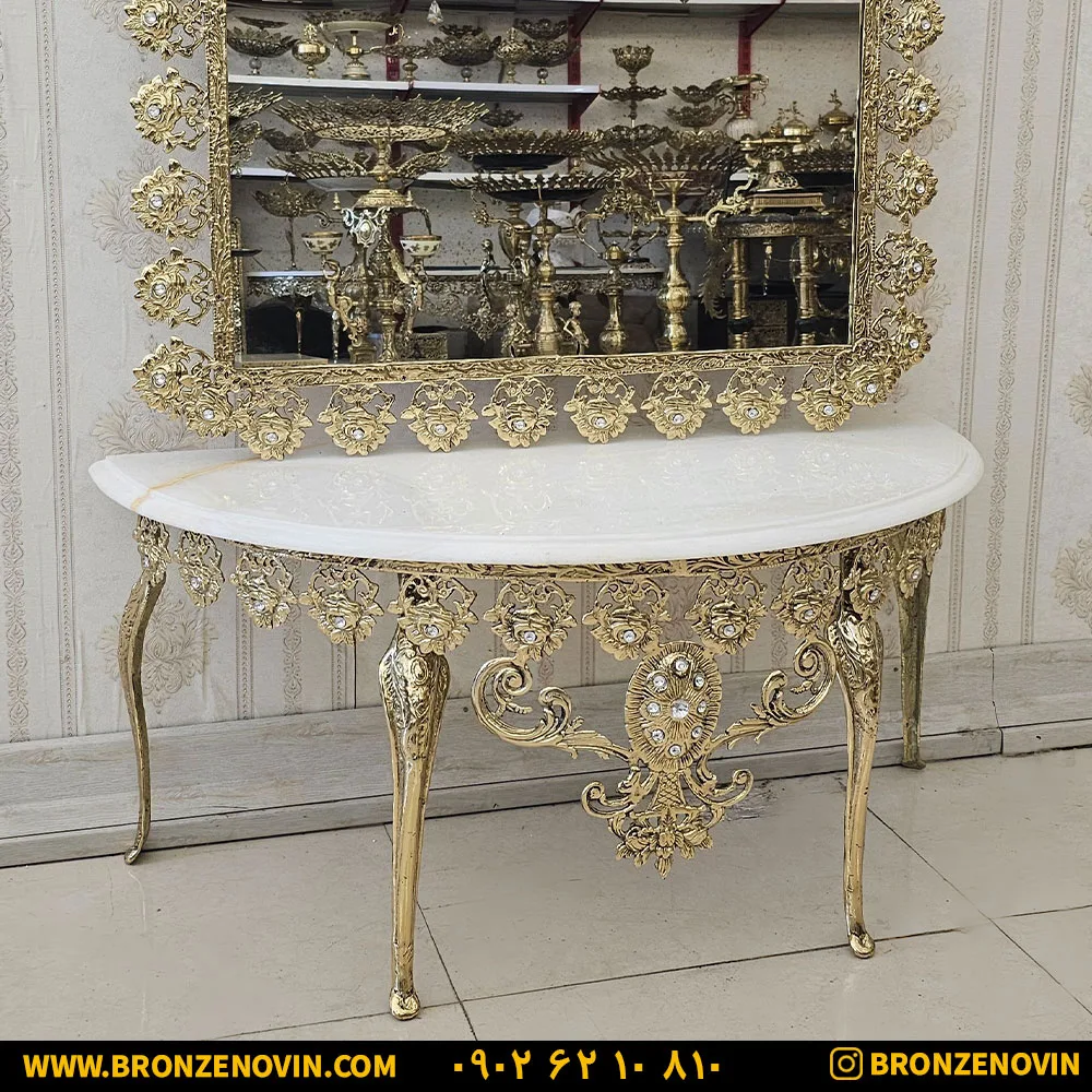 آینه شمعدان عروس برنز