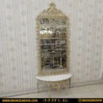 آینه و کنسول برنز مدل گل رز بزرگ سنگین