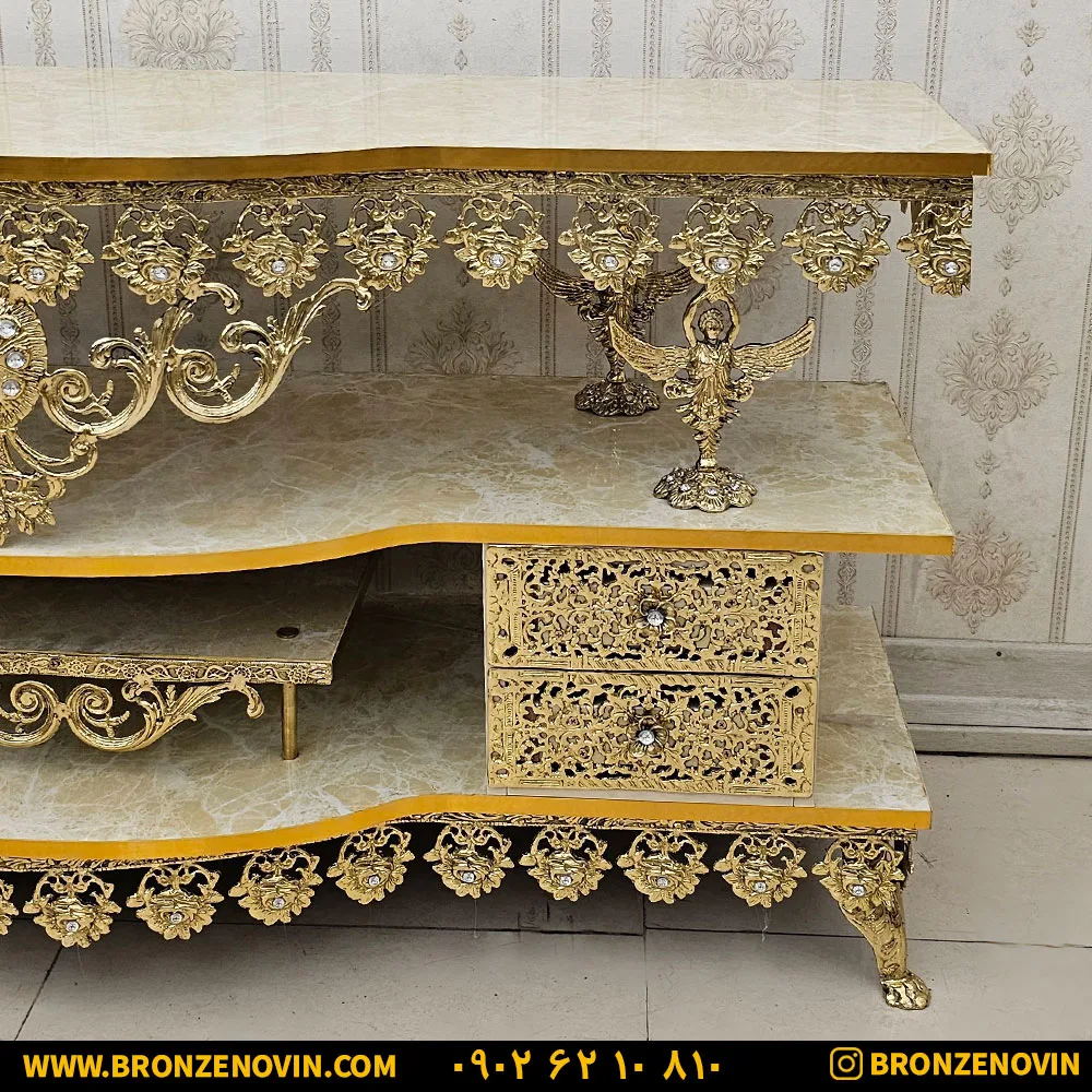 میز ال سی دی برنجی