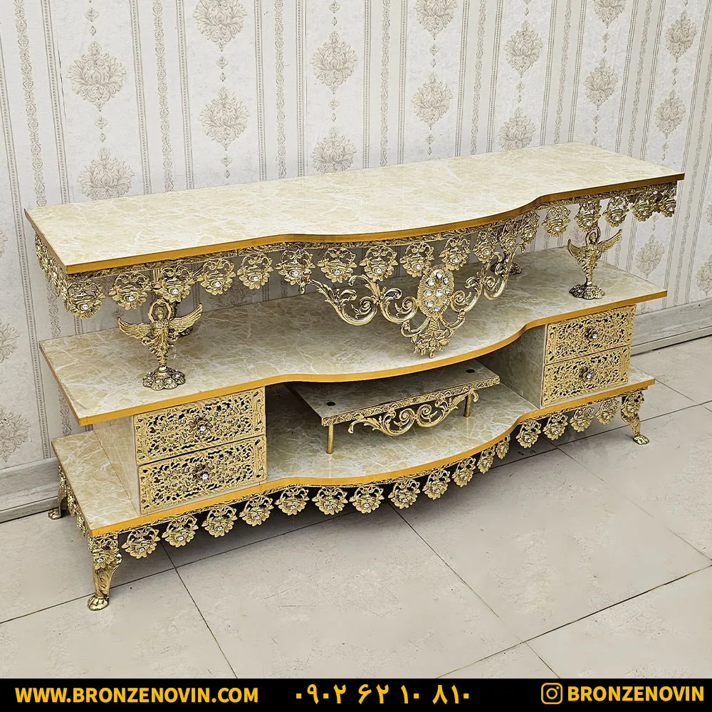 میز تلویزیون گل رز سنگین بزرگ