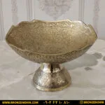 میوه خوری برنزی هندی مدل طاووس مربع