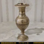 گلدان برنزی هندی مدل طاووس سایز ۲