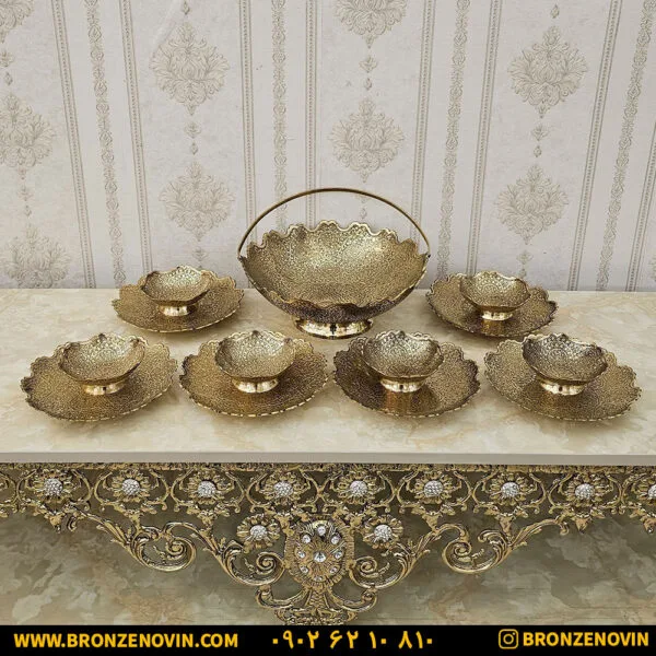 سرویس پذیرایی برنجی هندی ۱۳ تکه