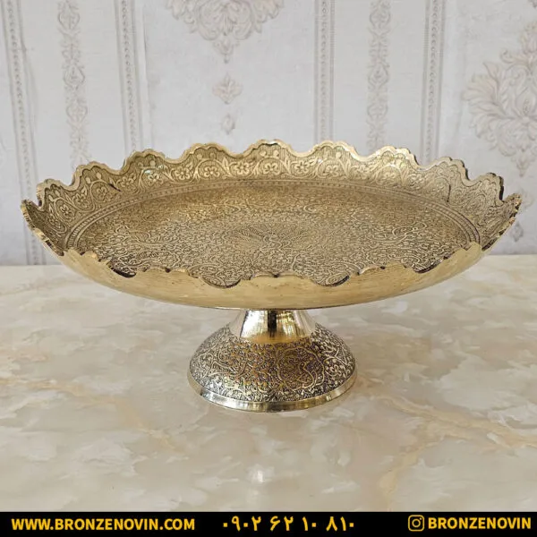 شیرینی خوری برنز هندی بزرگ ۳۰ سانتی