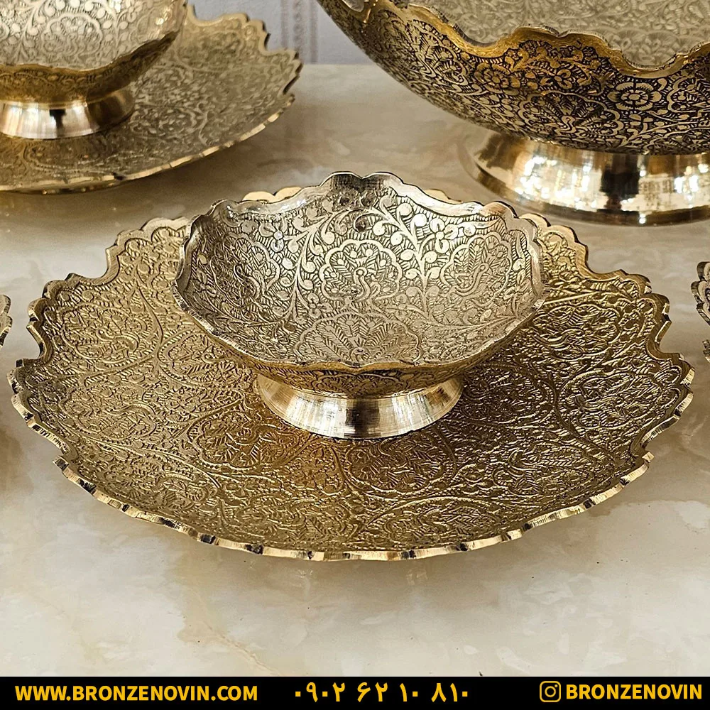 کاسه برنجی و پیش دستی برنجی هندی
