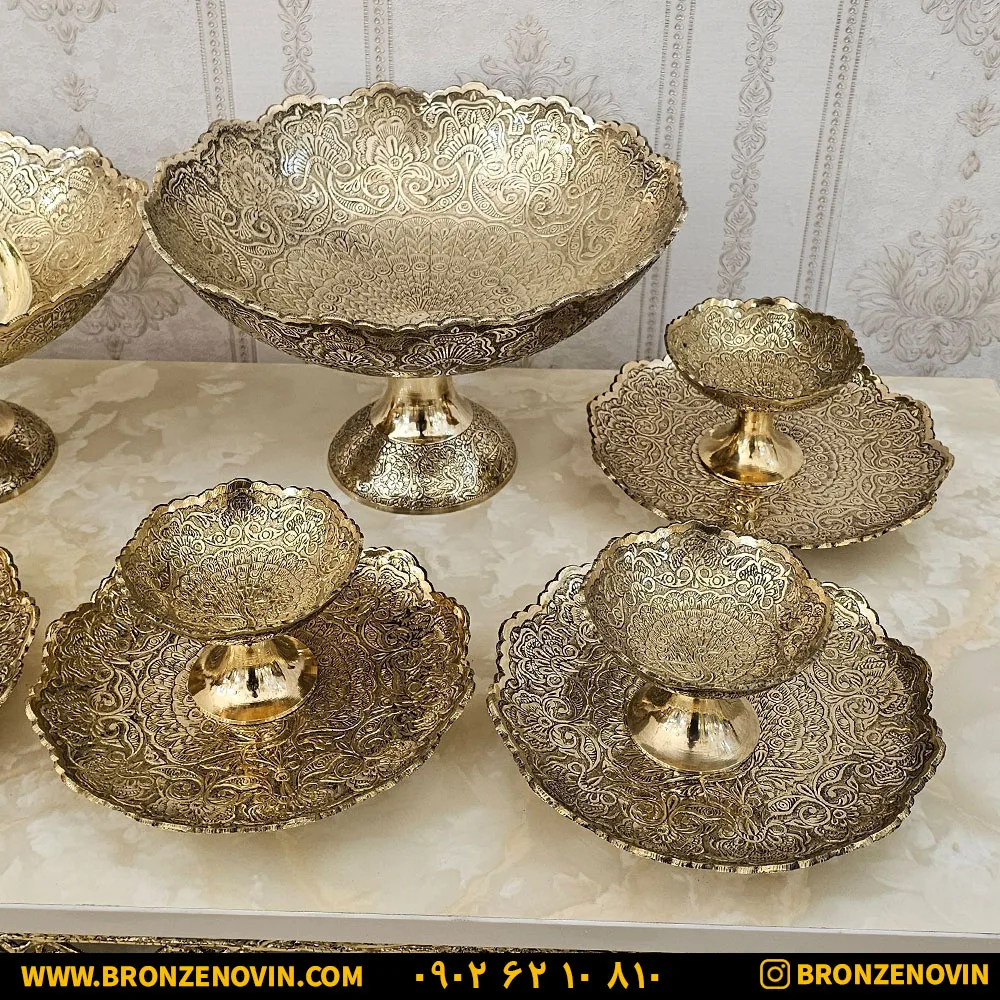 ظروف برنزی هندی طاووس