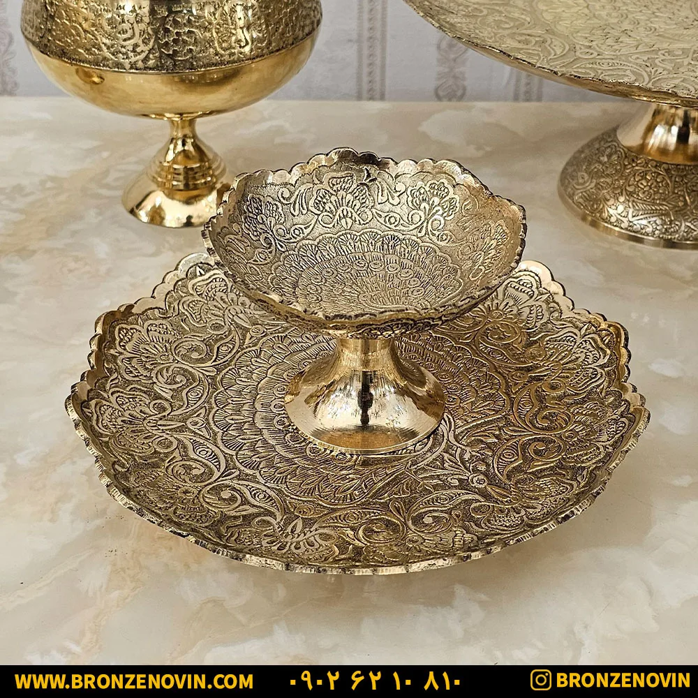 کاسه برنجی و پیش دستی برنجی هندی